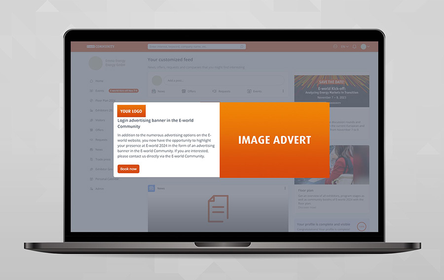 Login Werbebanner in der E-world Community
