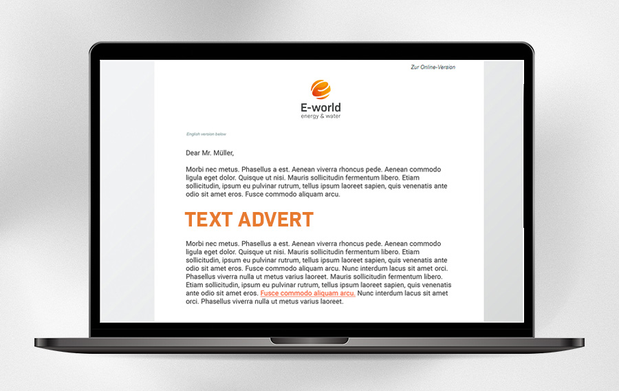 Textanzeige im Newsletter